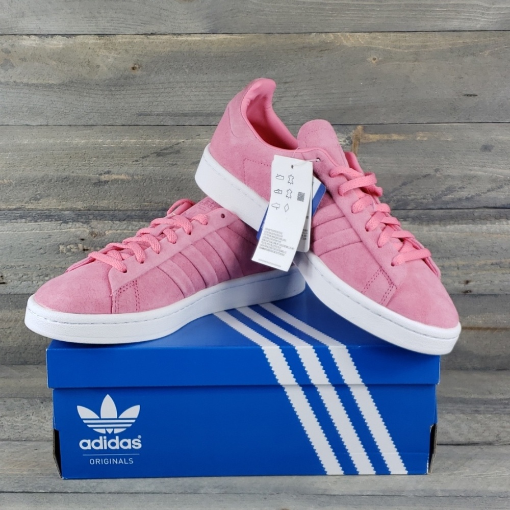 adidas Campus Stitch and Turn Pink Suede Sneakers - Picture 2 of 8